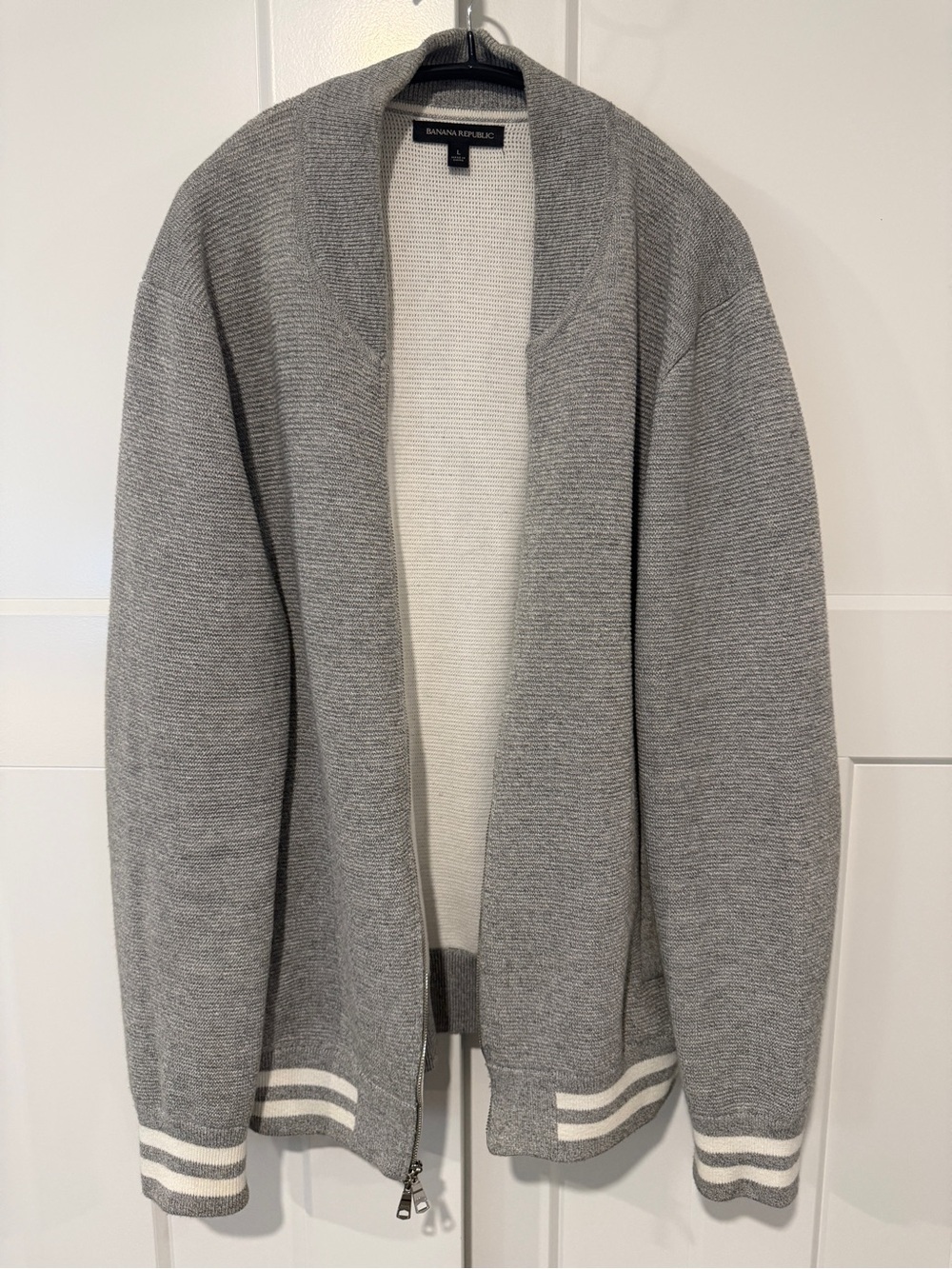 Banana Republic Vintage Gray Zip-Up Men's Sweater